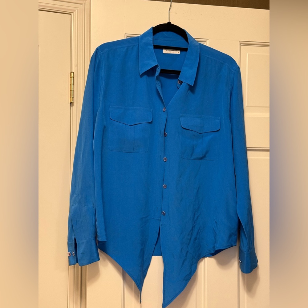 Equipment shirt in teal blue -small